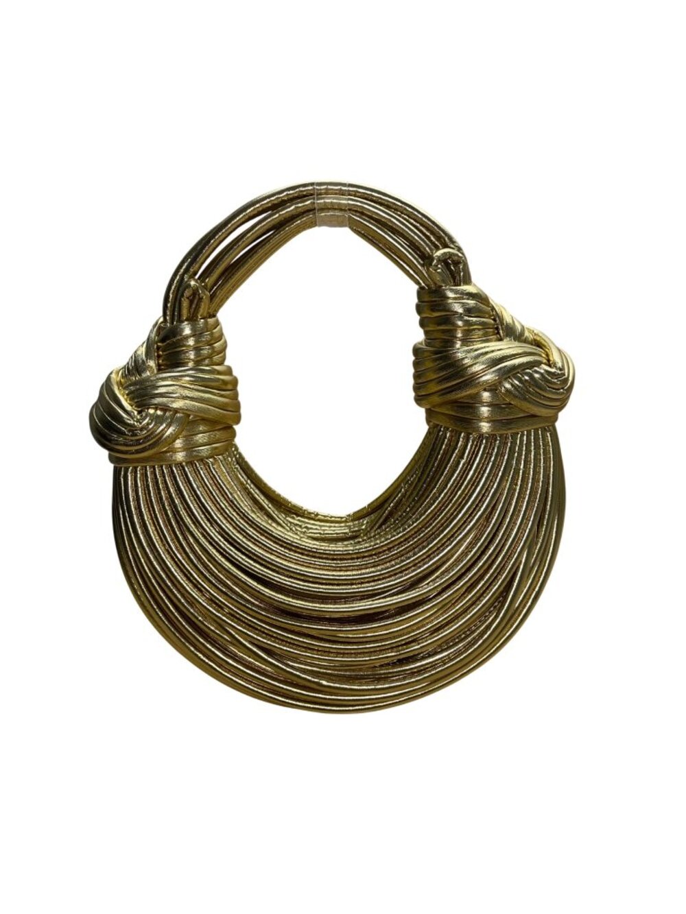 Commense Women’s Gold Faux Leather Twisted Hoop Noodle Handbag